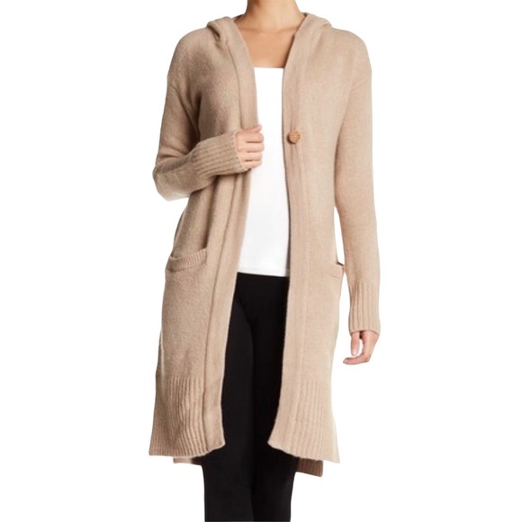 Eileen Fisher Merino Wool Hooded Long 